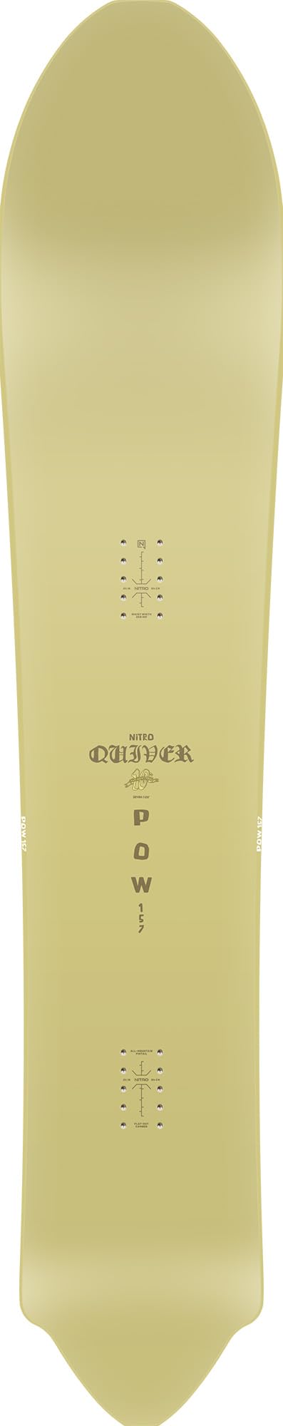 Nitro Herren Snowboard POW Board ´25, Quiver Series, Pintail, Flat-Out-Camber, Backcountry, Wide Tapered, 3D Surf-Tech