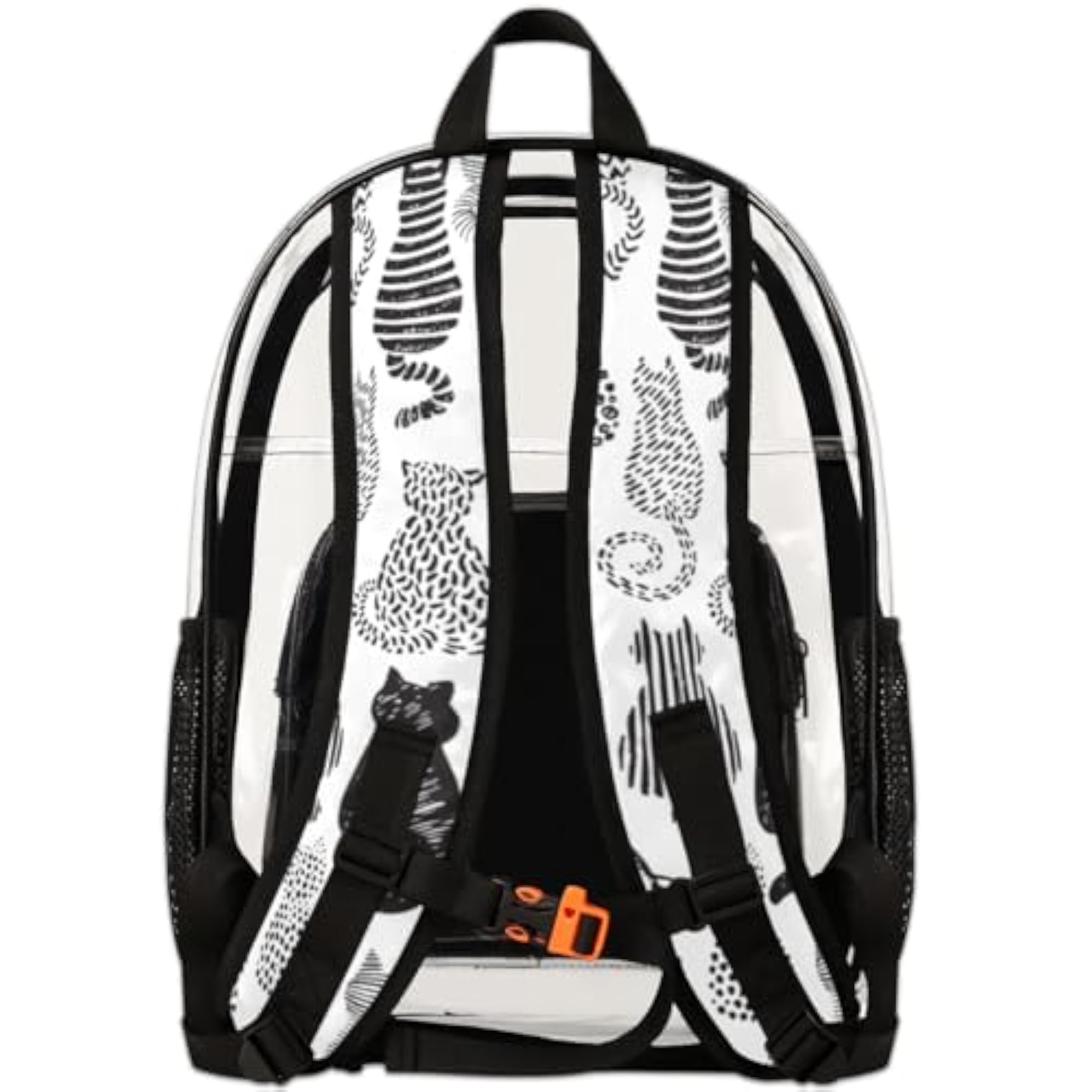 Black Cat Kitten Clear Backpack with Laptop Compartment