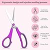 Scissors, Rkqoa 8" Scissors All Purpose 6 Pack - Comfort-Grip Sharp Scissor for Office School Adult Art Sewing Fabric Craft Supplies, Teacher/Classroom Everyday Use, Right/Left Handle #3
