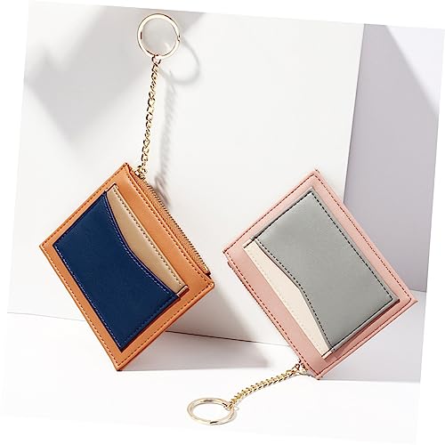 FRCOLOR Zipper Wallet for Women Multi Pocket PU Leather Keychain Purse Compact Card Holder Zipper Pink Wallet for Everyday Use4