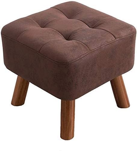 Banc à Chaussures en Bois Gris | Petit Tabouret de Salon et Repose-Pieds en Tissu Confortable