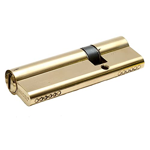 MICEL, 13091, Safety Cylinder, European Profile, Double Clutch, with Long cam, Offset 30 x 70, Including Keys, Brass Finish