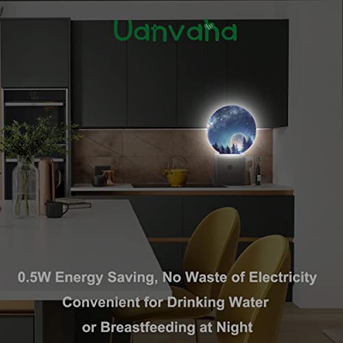 Image of Forest Moon Night Lights Plug into Wall, Stars Starry Night LED Plug-in Nightlight, Night Sky Milky Way Starry Sky Galaxy Night Light with Dusk to Dawn Sensor for Home Decor