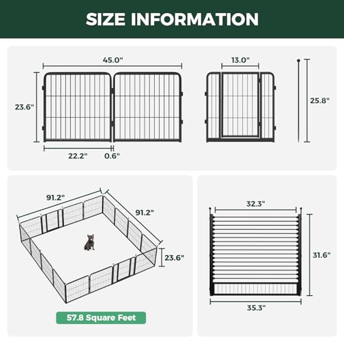 Image of FXW Instant Dog Playpen with RV Step Grid for RV Camping, 24 inch H, 16 Panels