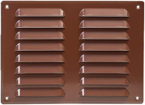 Armar Trading Ltd Brown Metal Air Vent Grille 260Mm X 190Mm With Fly Screen Flat Louvre Duct Cover (Brown)