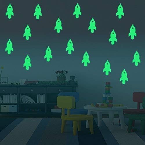 Fillplus Wall Rocket Glowing Sticker Murals Decals Art Living Room Nursery School Restaurant Hotel Cafe Office Décor Home Decoration, PVC, Multicolour, 50 x 50 x 0.03 cm