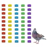 Kailund 100Pcs 8mm Pigeon Bands Plastic Chicken Tags for Legs - Numbered Poultry Rings for Chicks, Quail, Dove, Finch - 001-100, 5 Mixed Colors