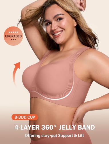 Image of LetsJoli Bras for Women Supportive Wireless Push Up Bra Full Coverage No Underwire Seamless Plus Size for Older Women