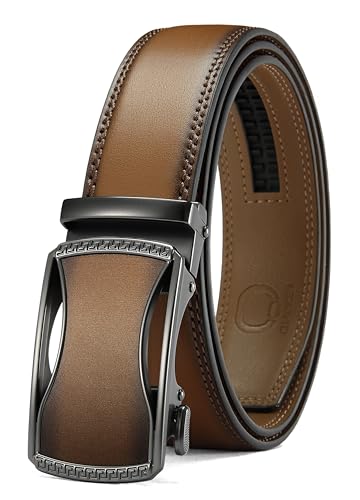 Image of CHAOREN Mens Belt Leather Ratchet Belt - Customizable Fit, Effortless Style (35mm)