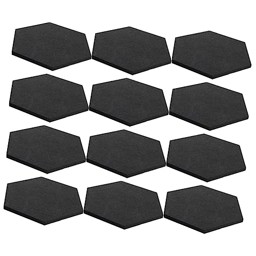 Kisangel 12 piezas Paneles acústicos hexagonales autoadhesivos de fieltro de tamaño medio para reducción de ruido y decoración de pared para hogar, oficina, gimnasio y estudio