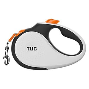 TUG 360° Tangle-Free Retractable Dog Lead for Up to 25 kg Dogs | 5 m Strong Nylon Tape/Ribbon | One-Handed Brake, Pause…