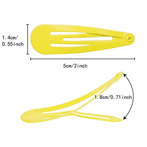 120 Pcs Funtopia 2 Inch Candy Color Barrettes and Non-Slip Metal Snap Hair Accessories for Kids, Teens, and Women (40 Assorted Colors)