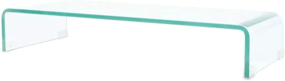 Monitor Stand Monitor Riser TV Stand Glass Clear Desktop Stand Screen Television Laptop Multimedia Devices Black 39.4"x11.8"x5.1"