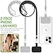 Cellet 2-Pack Universal Phone Lanyard with Adjustable Nylon Neck Strap - Secure Tether Pad Compatible with All Smartphones - Hands-Free Carrying for Travel, Shopping, Hiking