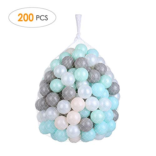 pedy 200 Bunte Bälle Bällebad, Babybälle für Spielbad, Ø6cm Spielbälle Plastikbälle für Kinder, Babys, Ballpool Bällchenbad, CE Zertifiziert, ohne gefährliche Weichmacher, 5 Farbenmix
