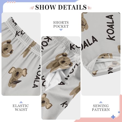 Funny Koala Boys Long Pants Soft Trousers Elastic Waist Kids Lounge Bottoms with Pockets S-XL4
