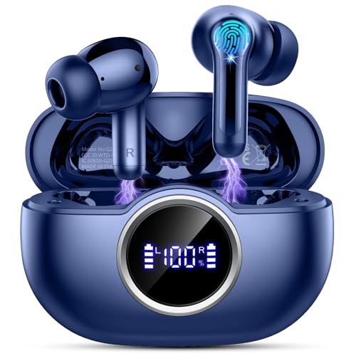Rinsmola Wireless Earbuds, Bluetooth 5.4 Ear Buds 2025 New Wireless Headphones with 4 ENC Mics/Noise Cancelling in Ear Headphones, Deep Bass Stereo Earphones 36H Playtime, IP7 Waterproof/USB-C Headset