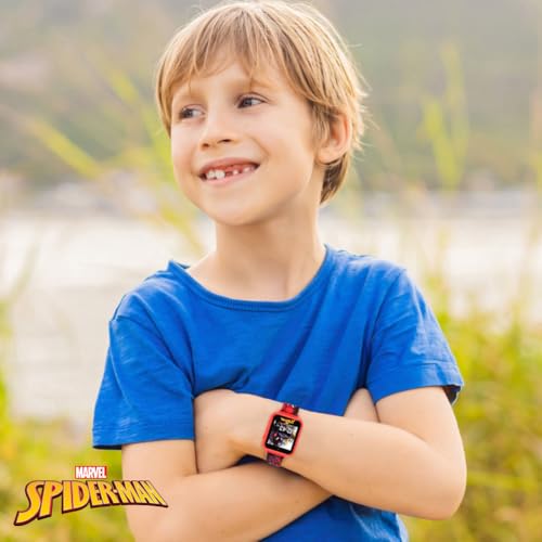 Spider-Man Kids Smartwatch - Interactive LED Screen with 10 Custom Watch Faces, Camera, Games, Alarm, Step Tracker & More - Fun Gift for Boys with Marvel Silicone Strap - Fits Wrists 5.5'' to 8.0" by Accutime - Image 2