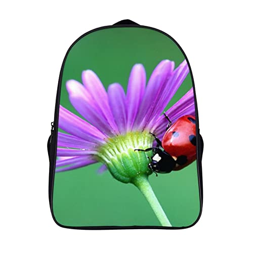 Sac à dos de personnalité 3D cool au motif de coccinelle unisexe