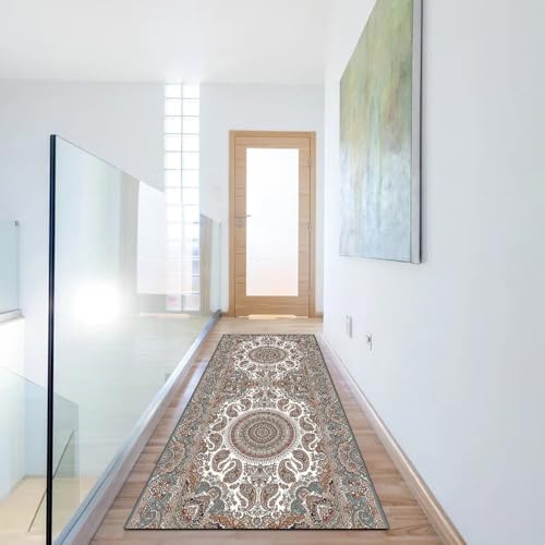 Alfombra larga pasillo gris 70x120 cm lavable para dormitorio hogar 6