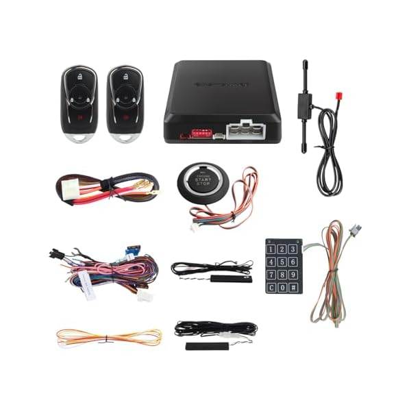 EASYGUARD EC002-bu Intelligent RFID PKE Car Security Alarm System Auto Start keyless Entry Push Button Start & Touch Password Entry Passive Locking Unlocking Rolling Code FSK Technology