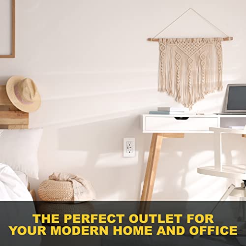 Faith Combination Electrical Outlet And Usb Wall Charger | White Wall Outlet With Usb Ports (1-Pack) | Power Outlet 15A/125V With 3.6A/5V Type A And C Usb Outlets | Fast Charging And Tamper Resistant #TOP6