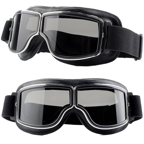 BUKYCAT 1 PCS Motorradbrille, Retro Radbrille, Helmbrille, Motocrossbrille Schutzbrille, Windproof Motorcycle Goggles, Motocross Vintage Motorräder Brille für ATV Bike Motocross Schutzbrille
