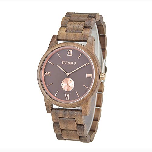 Preisvergleich Produktbild HRQ Herrenuhr aus Holz, Olivenholz handgefertigt, Modetrend Cool Gentleman, gesund und umweltfreundlich, Beste Urlaub Geburtstagsgeschenk S133