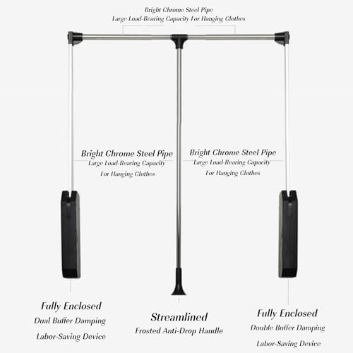 Tringle de penderie réglable rabattable 89-121cm charge 40kg