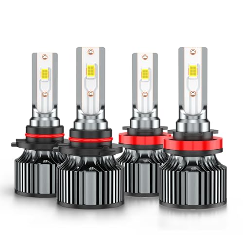 AHXLRLS Compatible for Chevy Silverado 1500 2500 3500 High Low Beams 2007 2008 2009 2010 2011 2012 2013 2014 2015 6500K White Powersports Light Bulbs Plug and Play for Off-Road Use Pack of 4