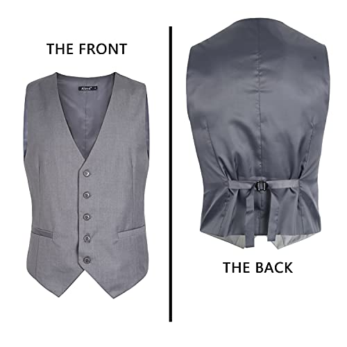 Image of Alizeal Mens Classic Solid Suit Vest Regular Fit Tuxedo Waistcoat | Classic for Wedding Business Daily Wear Wedding