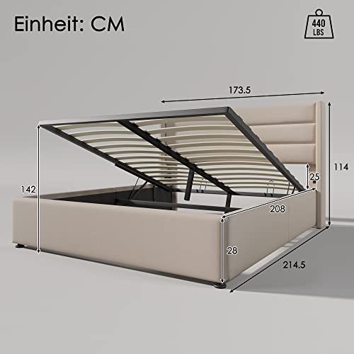 Moimhear Letto imbottito idraulico, letto