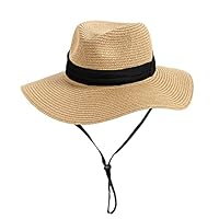 Girls Floppy Beach-Hat Wide-Brim - Summer Travel Straw-Sun-Hat for Kids 9 to 18 Years
