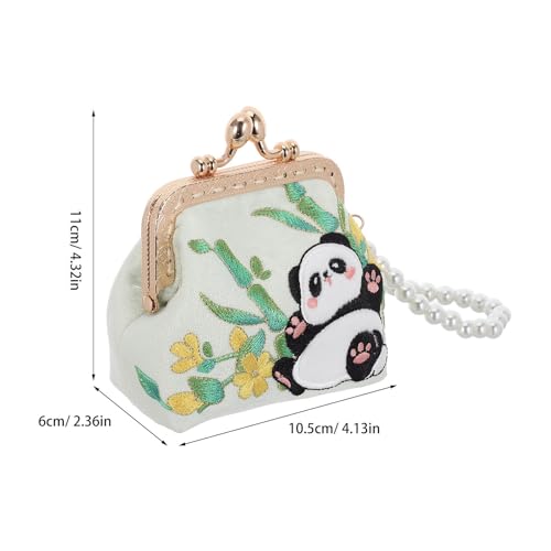 Monedero dorado elegante en brocado con flores bordadas 2