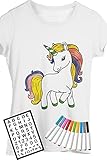 DaVinci in You Coloring Shirt Kit with 10 Fabric Markers and Alphabet Stencil: Unicorn, Mermaid,...
