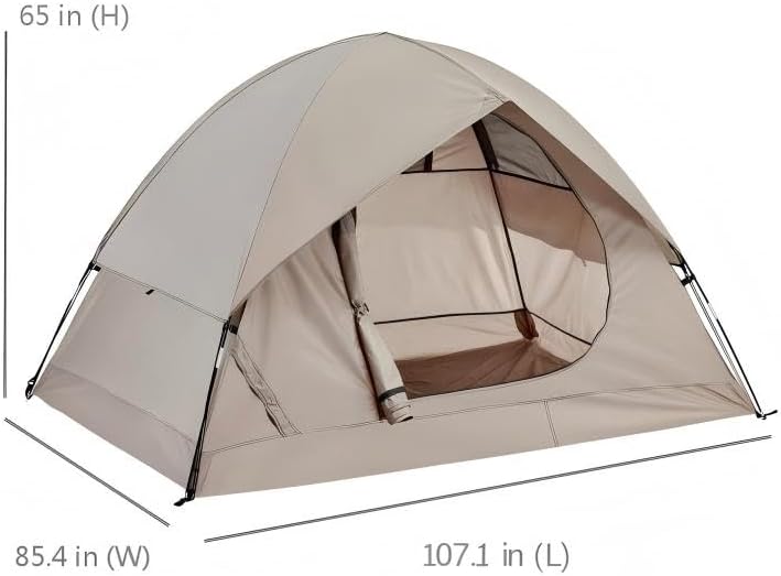 spacious waterproof 2/4 person 4-season tent with big rain fly – versatile outdoor camping tent for hiking, backpacking, and festivals – easy setup & durable design black 4 person