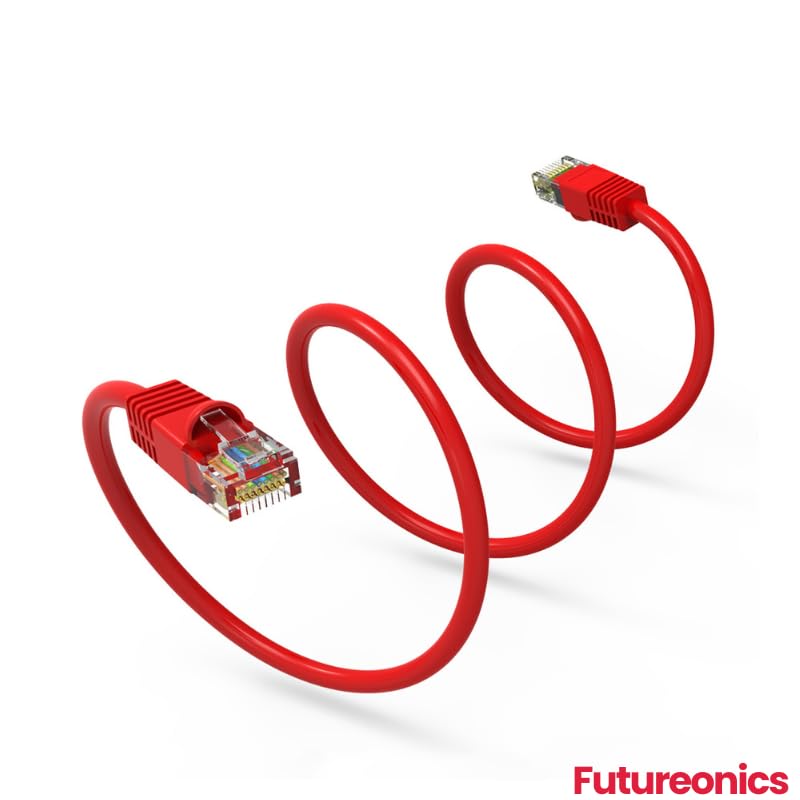 Pack 5 cables Ethernet Cat 6 30 pies rojo UTP miniatura 4