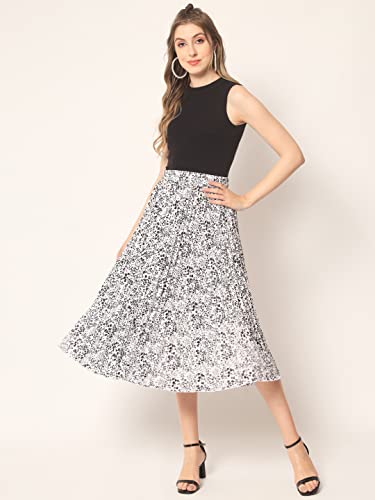 Image of OTABU Girl's|Women's Classic Stretchy All Time Trendy Printed Pleated Skirt|Western Skirt |midi Skirt| plited Lehenga Wedding Ghaghra