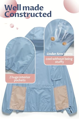Image of CREATMO US Women's Sun Jackets Lightweight Packable Shirts UPF 50+ Hoodie Reflective Cycling Jacket With Detachable Hood