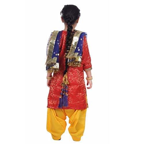 Image of ITSMYCOSTUME Punjabi Patiala Suit for Girls|Punjabi Giddha /Baisakhi /Bhangra Dance Costume for Girls