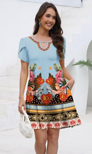 Image of COSSEN Women's Summer Casual Tshirt Dress Crew Neck