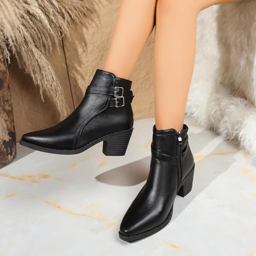 Bottes d'hiver courtes à bout pointu et boucle tendance - 6