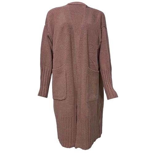 Heevina Cardigan Sweaters for Women Knit Ankle Length Knitted Open Front Long Sleeve Pocket Fall Winter Coat Duster2