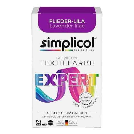 simplicol Textilfarbe expert Flieder-Lila 150 g | Perfektes Färbemittel für Textilien | Stofffarben waschfest für Baumwolle, Wolle & Seide | Farbpulver ideal für Batikfarben, Tie-Dye & Upcycling