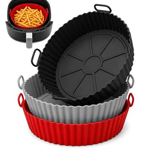 SAMNATE Reusable Silicone Air Fryer Liners (3pcs)