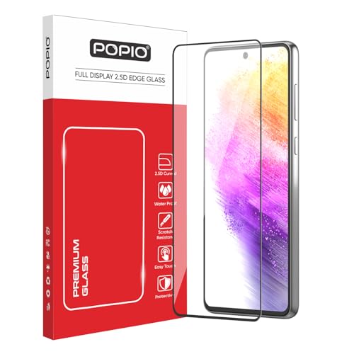Image of POPIO Military-Grade Gorilla Tempered Glass For Samsung Galaxy A73 | 9H Hardness, Edge-to-Edge, Bubble-Free