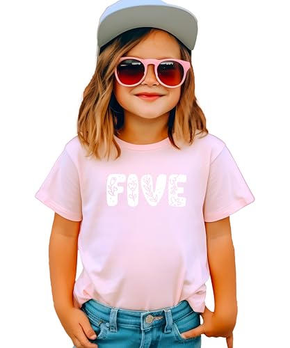 Image of Floral Numbers Ages 1-7 Birthday Girl Shirt for Baby & Toddler Youth Girls