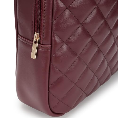 Image of Fastrack Puffup Backpack | Quilted Faux-Leather Backpack For Women | Compact Bag with Tablet Sleeve & Utility Pockets