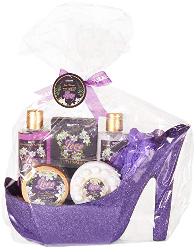BRUBAKER Beautyset Paarse Bloem Magic - Bad en Body Set - 7-delige Cadeauset in Glitter Stiletto - Image 3