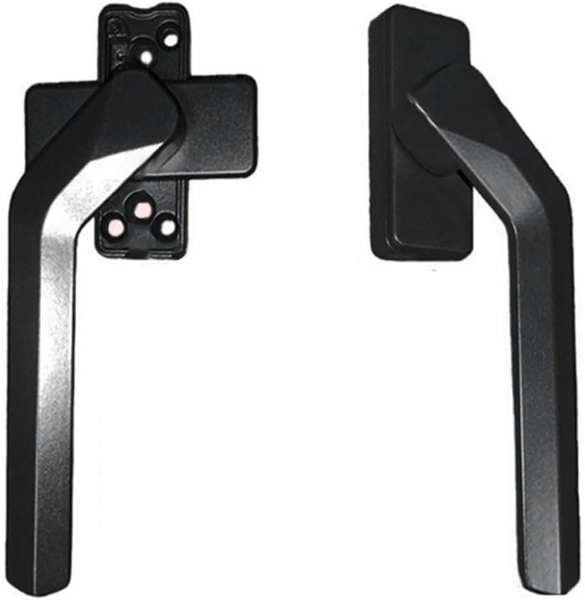 Lockable for Window Handle Screen, Aluminum Alloy Square Shaft Security Lock with Finish, Black, 2 Pack(Black)